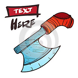 The ax is a sketch of the logo. Element for infographics in the hand drawing style