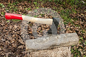 Ax stuck in stump