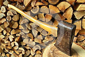 Axe and firewood