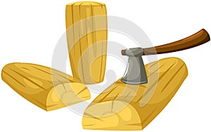 Axe with firewood