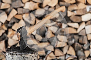 Axe and firewood