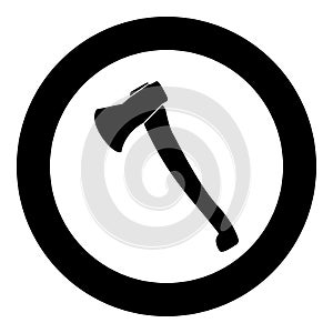 Axe icon black color in circle
