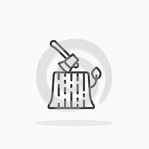 Axe Log icon. Outline linear style