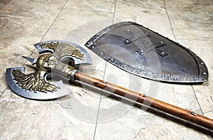 Axe with shield