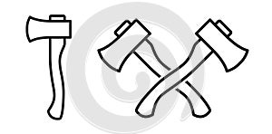 Axe sign wood cutter axe icon