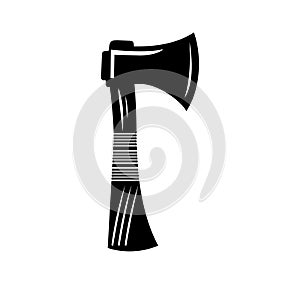 Simple black and white axe icon vector graphic.