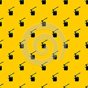 Axe stuck in a tree stump pattern vector