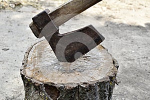 Axe in stump