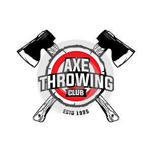 Axe Throwing Club wood target logo design