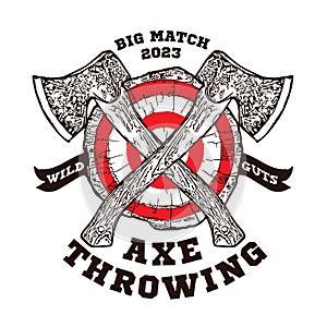 Axe Throwing Club wood target vector illustration