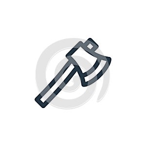 axe vector icon isolated on white background. Outline, thin line axe icon for website design and mobile, app development. Thin