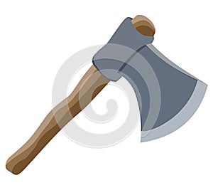 Axe. Vector isolated illustration. Forester\'s equipment.