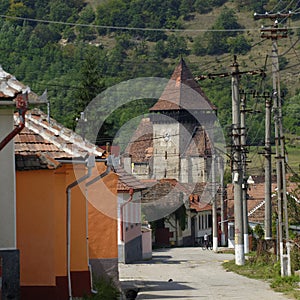 Axente Server Church in Frauendorf, Romania from streets photo