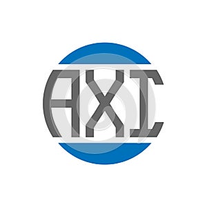 AXI letter logo design on white background. AXI creative initials circle logo concept