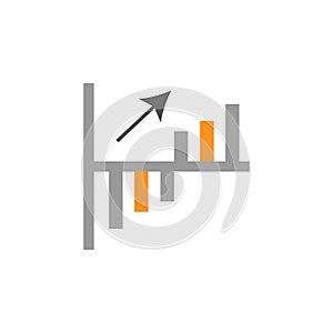 Axis and bars icon. Element of financial, diagrams and reports icon for mobile concept and web apps. Detailed Axis and bars icon