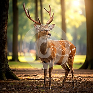 Axis deer green forest