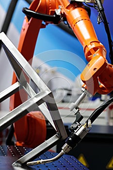 6 axis industrial welding system with robotic arm