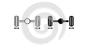 Axle alignment icon,  line color vector illustration