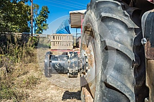 Axle Extender On A Tractor. photo