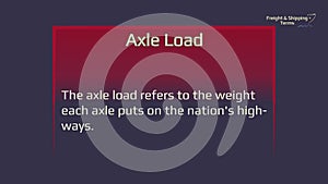 Axle load - freight and shipping terms. The forwarding and logistics industries