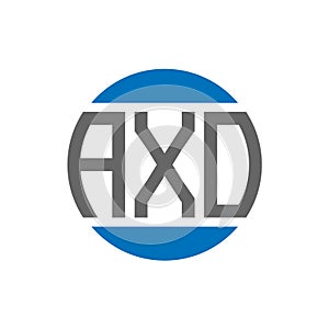 AXO letter logo design on white background. AXO creative initials circle logo concept.