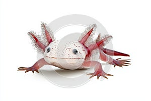 Axolotl on white isolated background