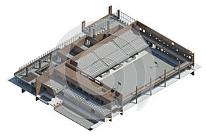 Axonometric view of the sport hall