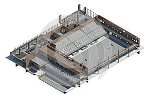 Axonometric view of the sport hall