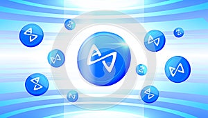 Axs coin cryptocurrency on abstract technology background