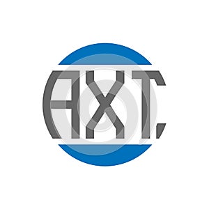 AXT letter logo design on white background. AXT creative initials circle logo concept. AXT letter design