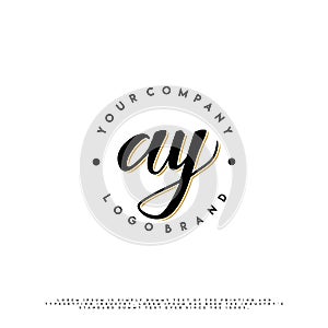 AY Initial signature handwriting template. Initial letter signature template for logo identity and branding