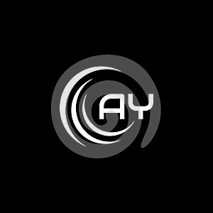 AY letter logo design on black background.AY creative initials letter logo concept.AY letter design