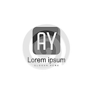 AY Letter Logo Design. Creative Modern AY Letters Icon Illustration