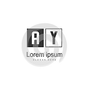 AY Letter Logo Design. Creative Modern AY Letters Icon Illustration