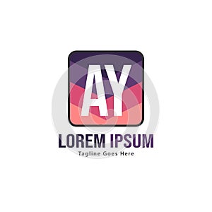 AY Letter Logo Design. Creative Modern AY Letters Icon Illustration