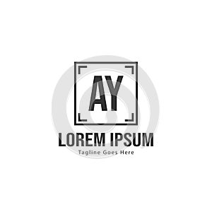 AY Letter Logo Design. Creative Modern AY Letters Icon Illustration