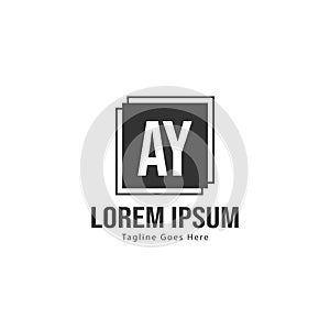 AY Letter Logo Design. Creative Modern AY Letters Icon Illustration