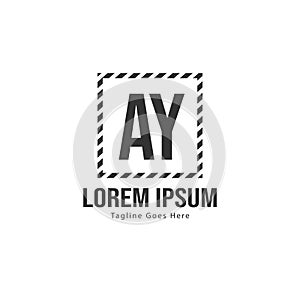 AY Letter Logo Design. Creative Modern AY Letters Icon Illustration