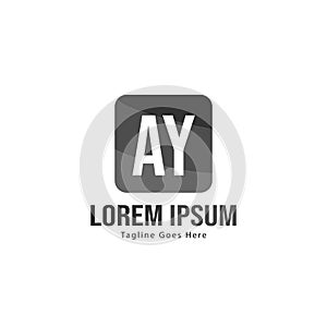 AY Letter Logo Design. Creative Modern AY Letters Icon Illustration