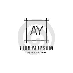 AY Letter Logo Design. Creative Modern AY Letters Icon Illustration