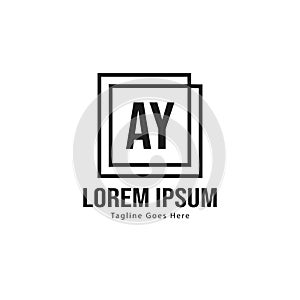 AY Letter Logo Design. Creative Modern AY Letters Icon Illustration