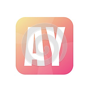 AY Letter Logo Design With Simple style