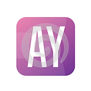 AY Letter Logo Design With Simple style