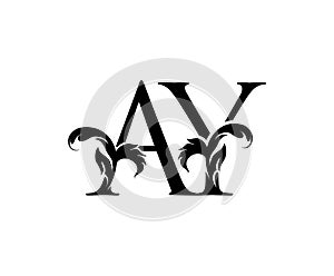 AY letter luxury beauty flourishes ornament monogram logo