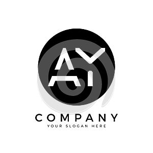 AY Logo Design Business Typography Vector Template. Creative Linked Letter AY Logo Template. AY Font Type Logo