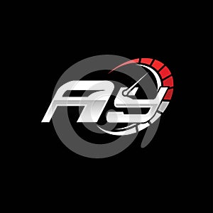 AY Logo Letter Speed Meter Racing Style