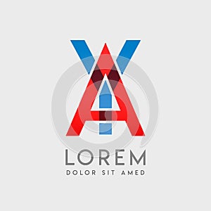 AY logo letters with blue and red gradation