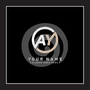 AY Vector Logo Template - Simple Icon for Initial Letter A and Y Monogram