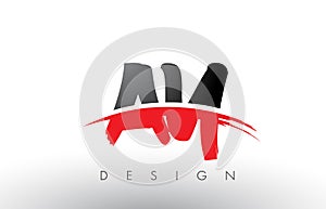 AY A Y Brush Logo Letters with Red and Black Swoosh Brush Front
