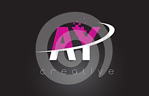 AY A Y Creative Letters Design With White Pink Colors